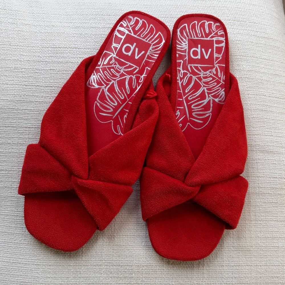 NEW Dv Dolce Vita Addie Sandal Red Knotted Slide Sandals 7.5 women